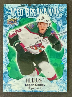 2023-24 UD ICE Logan Cooley ICED BREAKAWAY Rookie Green /249 front